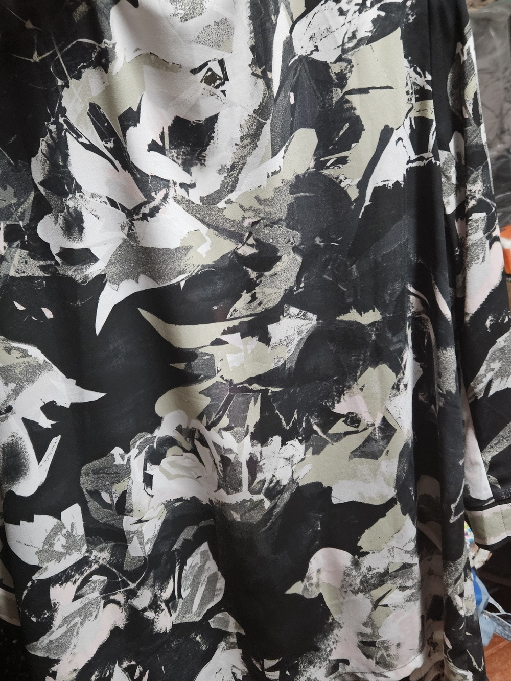 Bob Mackie Wearable Art Abstract Floral Open Front Duster Jacket XL - Picture 3 of 11